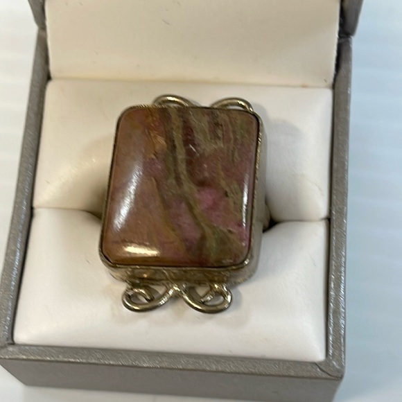 Jasper Stone 925 Ring Sz 6 - Picture 1 of 5